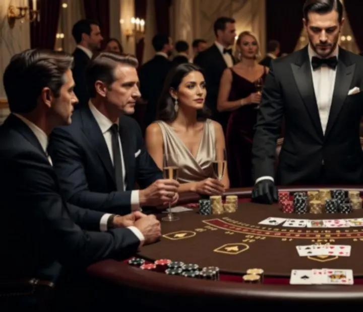 Luksusowy stół do Blackjacka podczas eleganckiego eventu Michał Podgórski QAS