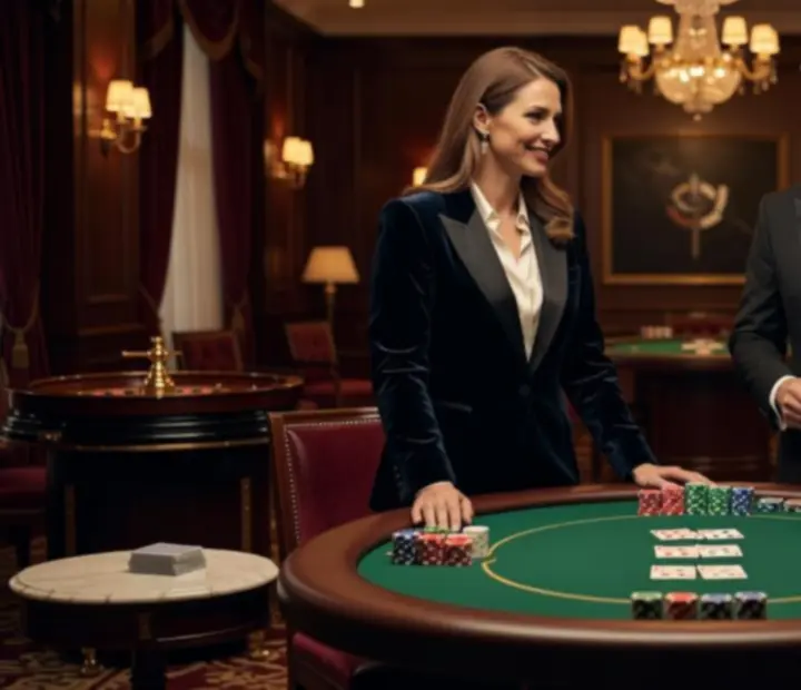 Zespół eventowy Michał Podgórski QAS omawia szczegóły wieczoru pokerowego z klientem